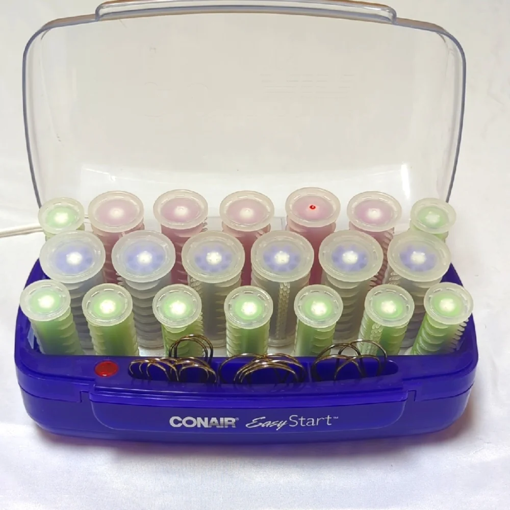 Conair Easy Start Hot Rollers Hair Setter HS15 20 Rollers 19 Clips
